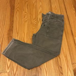 FREE PEOPLE - military style army green crop pants